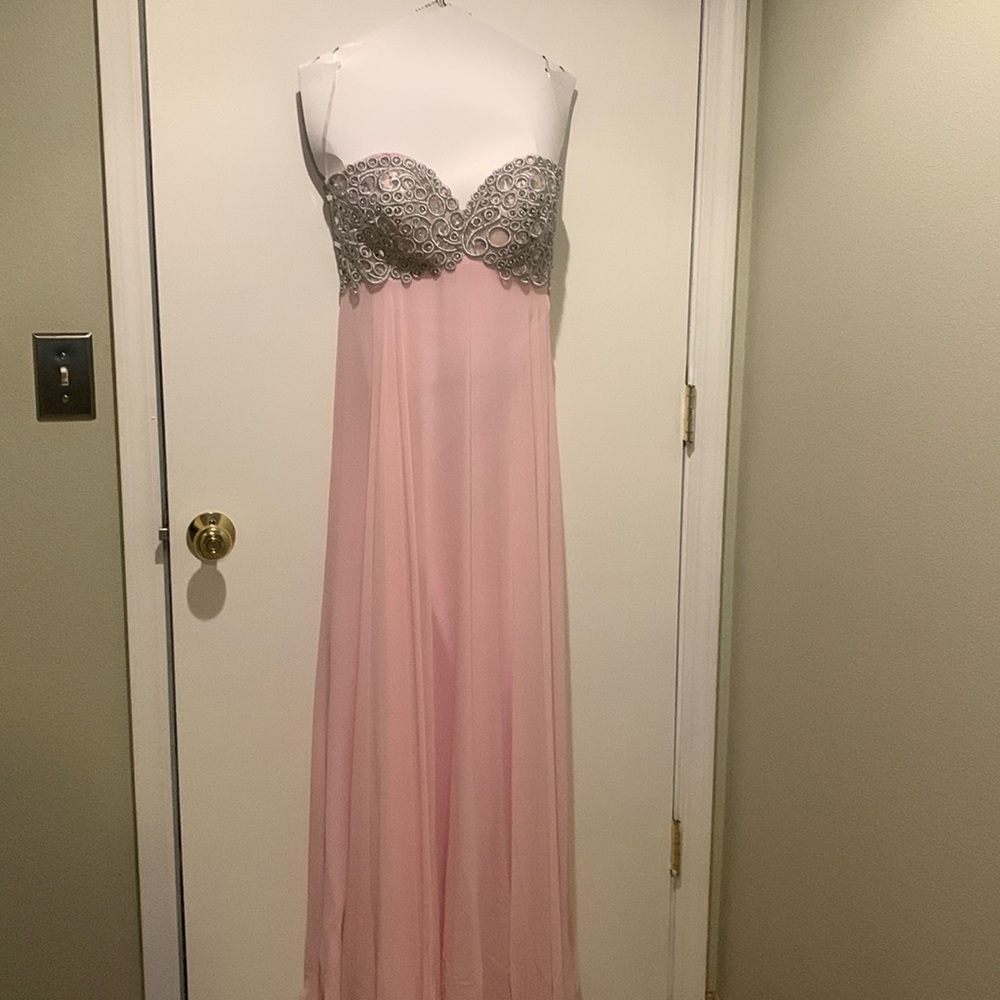 Prom/formal dress. Pink and silver. Size Small